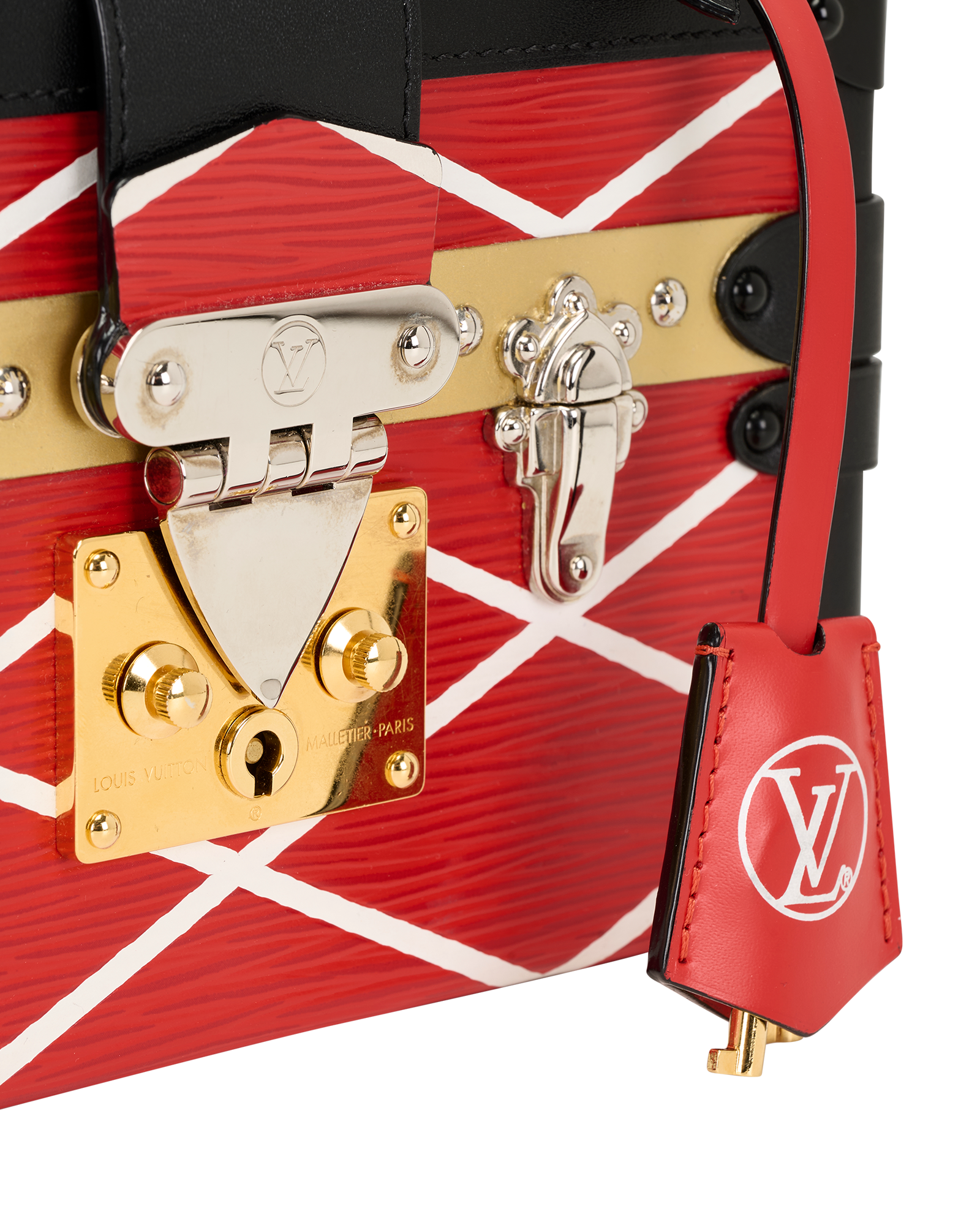 Petite Malle, &pound;1,800, Handbags, Black/Red, Leather, Other view